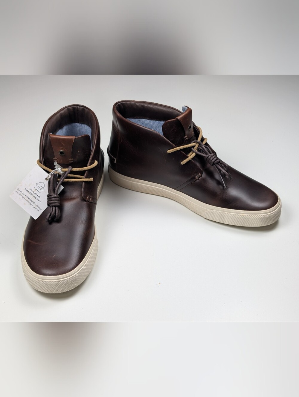 Sperry Mens Amaretto Brown Leather Plushwave Chukka Sneaker Boots NWT Size 9.5